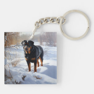 Rottweiler Qu'il neige Noël