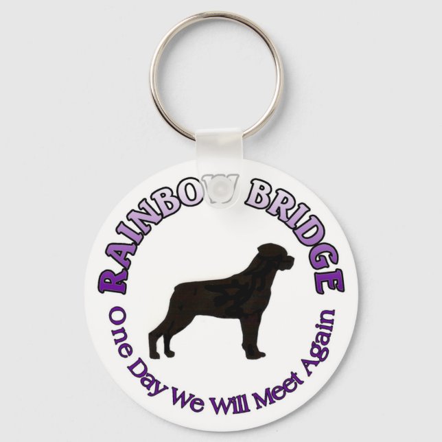 ROTTWEILER RAINBOW BRIDGE KEYCHAIN (Front)
