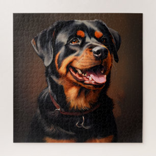 Rottweiler Realism Art Portrait Jigsaw Puzzle