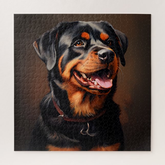 Rottweiler Realism Art Portrait Jigsaw Puzzle (Vertical)