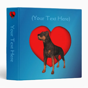 Rottweiler Red Heart Animal Personalized Binder