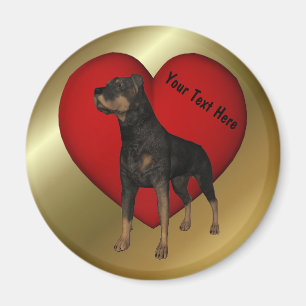 Rottweiler Red Heart Dog Magnet