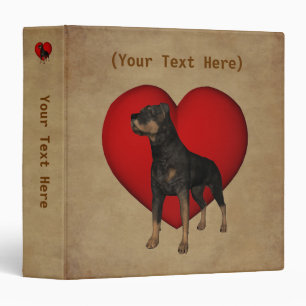 Rottweiler Red Heart Personalized Binder