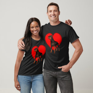 Rottweiler Red Heart T-Shirt