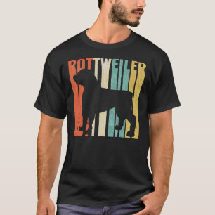 Rottweiler Retro 1970 S Dog Silhouette Cracked T-Shirt