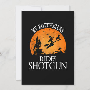 Rottweiler Rides Shotgun Dog Lover Halloween Party