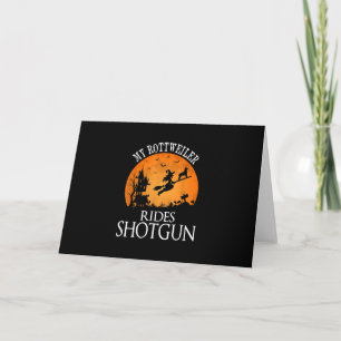 Rottweiler Rides Shotgun Dog Lover Halloween Party Thank You Card