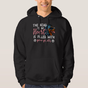 Rottweiler Road To My Heart  Dog Owner  Graphic Hoodie