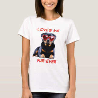 Rottweiler Rottie Heart Heart-Shaped Sunglasses T-Shirt