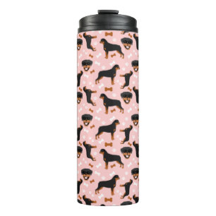 Rottweiler Rottie Pattern Pawprint Thermal Tumble Tumbler