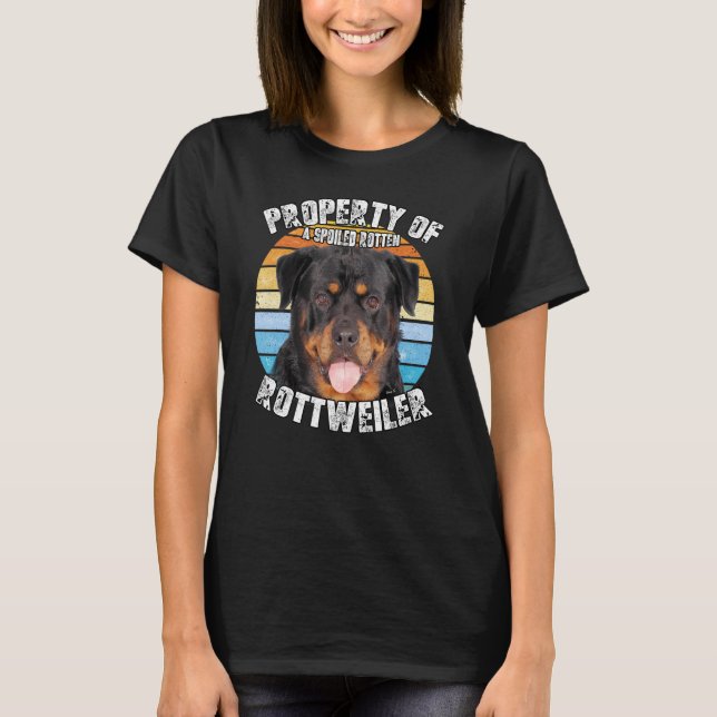 Rottweiler Rottie Smiling Retro Property Of T-Shirt (Front)