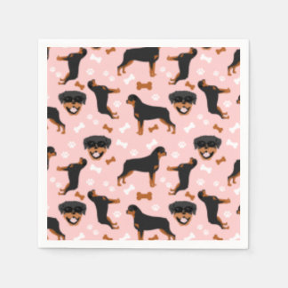 Rottweiler Rotties Dog Pattern  Napkins