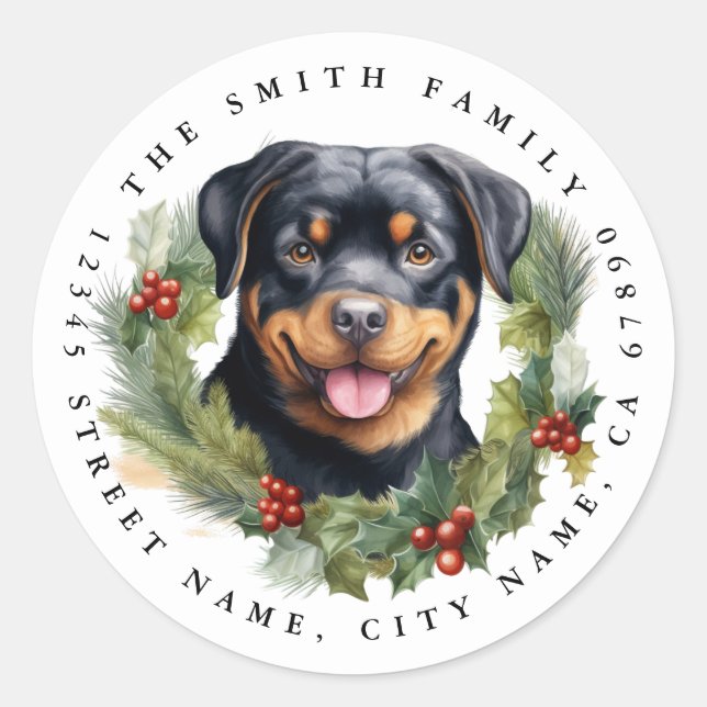Rottweiler Round Stickers (Front)