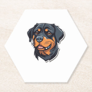 Rottweiler Royalty Pawsitively Adorable Rottie Cha Paper Coaster