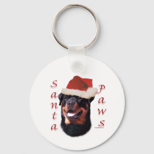 Rottweiler Santa Paws Keychain