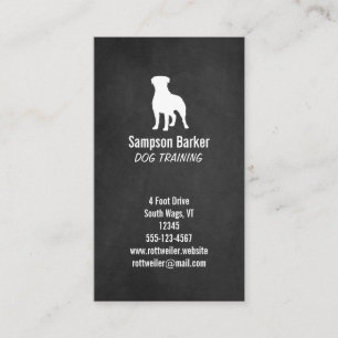 Rottweiler Silhouette - Chalkboard Style Business Card