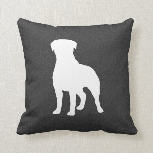 Rottweiler Silhouette Throw Pillow