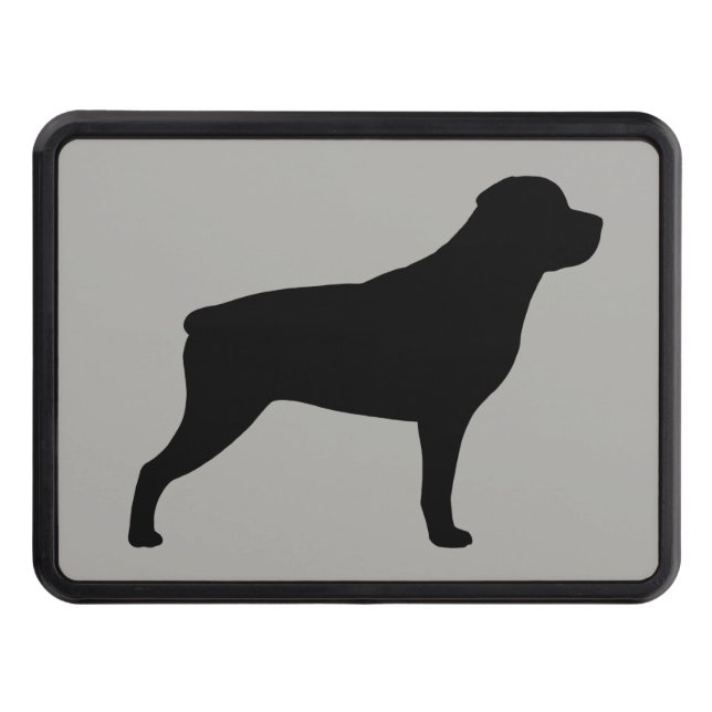 Rottweiler Silhouette Trailer Hitch Cover (Front)