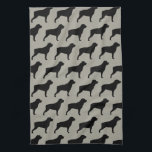 Rottweiler Silhouettes Pattern Grey Kitchen Towel<br><div class="desc">Rottie Lover's Kitchen Towel</div>