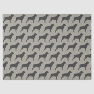 Rottweiler Silhouettes Pattern Grey Tissue Paper