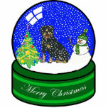 rottweiler snow globe photo sculpture ornament<br><div class="desc">cute holiday ornament</div>