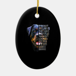 Rottweiler Soul I Love Rotties Dog Lover Ceramic Ornament