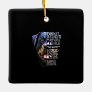 Rottweiler Soul I Love Rotties Dog Lover Ceramic Ornament