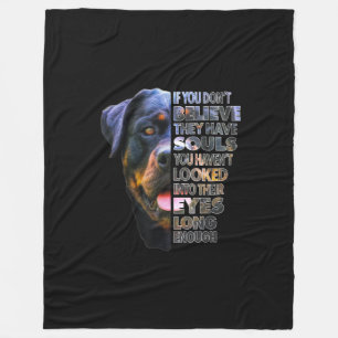 Rottweiler Soul I Love Rotties Dog Lover Fleece Blanket