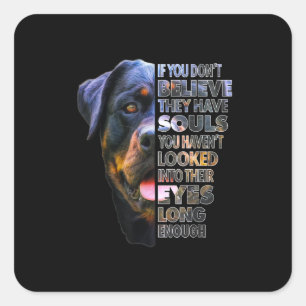 Rottweiler Soul I Love Rotties Dog Lover Square Sticker