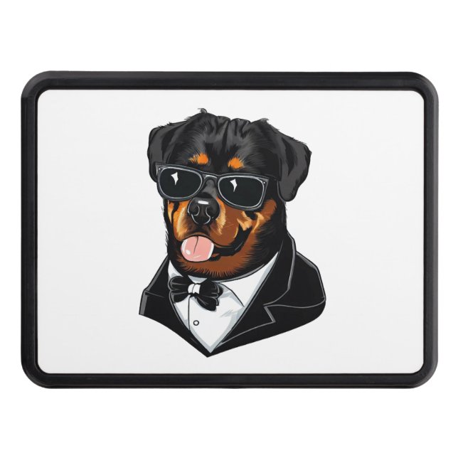 Rottweiler The Bodyguard Trailer Hitch Cover (Front)
