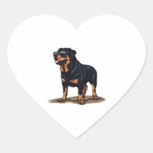Rottweiler The Explorer Heart Sticker