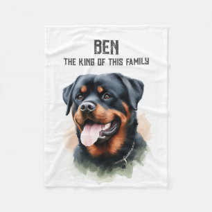 Rottweiler - THE KING OF THIS FAMILY Fleece Blanket
