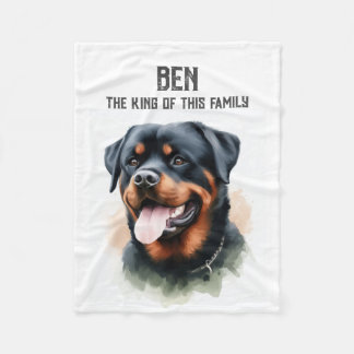 Rottweiler - THE KING OF THIS FAMILY Fleece Blanket