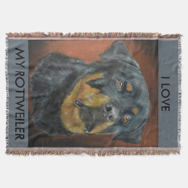 Rottweiler Throw Blanket (Front)