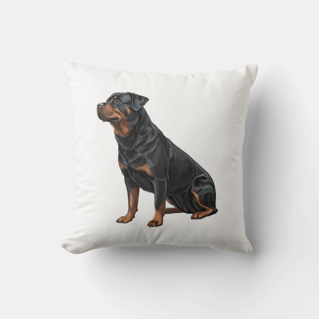Rottweiler Throw Pillow (Front)