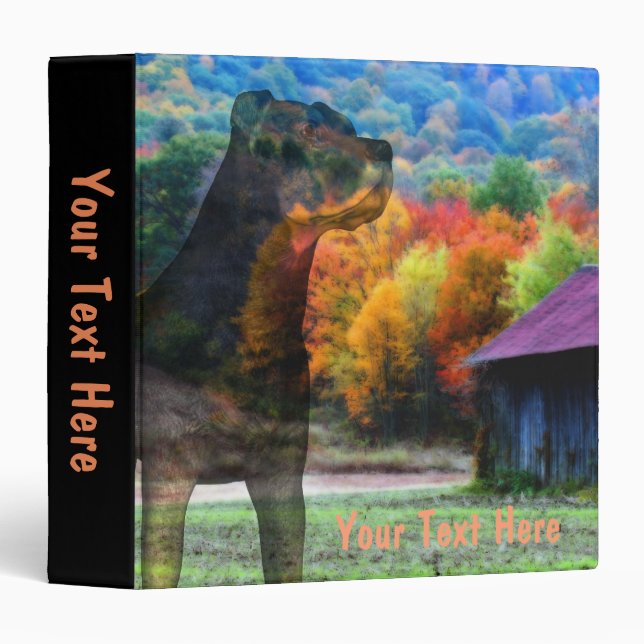Rottweiler Tobacco Barn Fantasy Art Personalized Binder (Front/Spine)