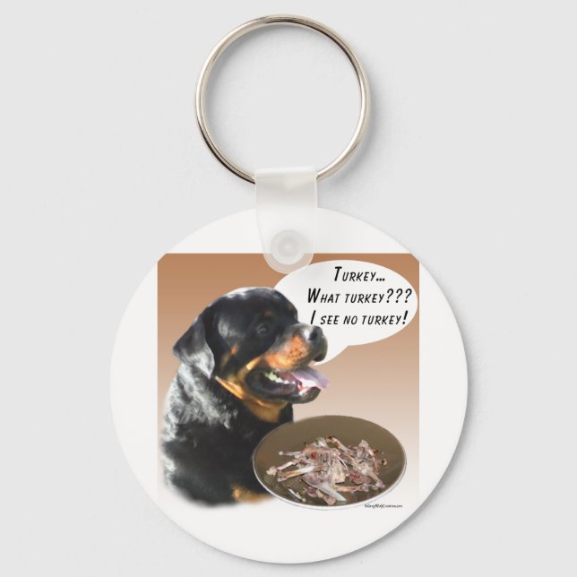 Rottweiler Turkey Keychain (Front)
