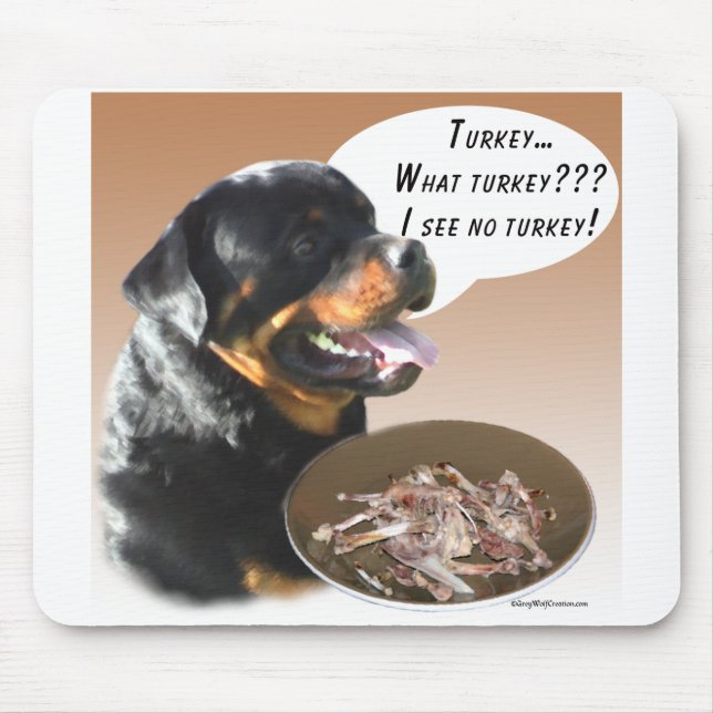 Rottweiler Turkey Mouse Pad (Front)