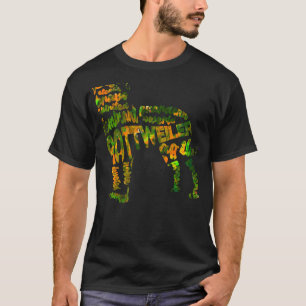 Rottweiler Typographic Watercolor Painting T-Shirt