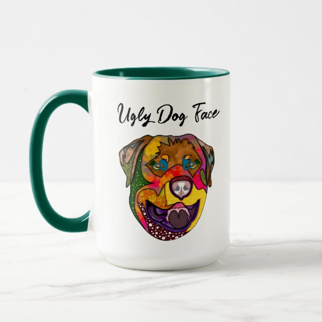 Rottweiler ugly dog face mug (Left)
