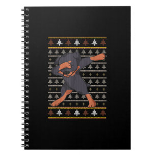 Rottweiler Ugly Sweater Christmas Dog Dab Dance Notebook