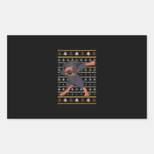 Rottweiler Ugly Sweater Christmas Dog Dab Dance Sticker