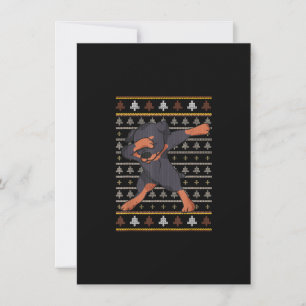Rottweiler Ugly Sweater Christmas Dog Dab Dance Thank You Card