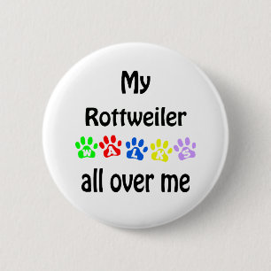 Rottweiler Walks Design 2 Inch Round Button
