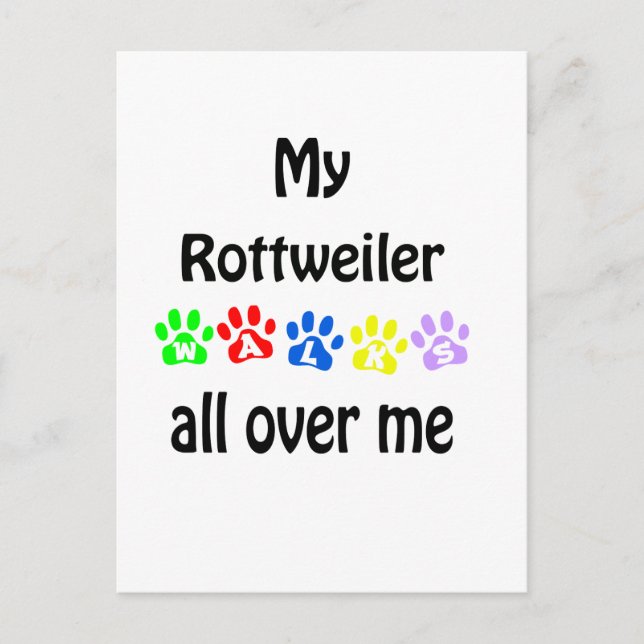 Rottweiler Walks Design Postcard (Front)