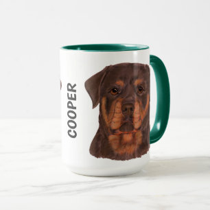 Rottweiler Watercolor Personalized Mug