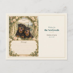 Rottweiler Wedding Guest Book Wishes Postcard