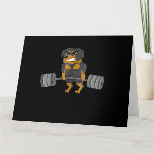 Rottweiler Weightlifting Bodybuilding  Dog Card