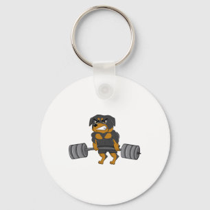 Rottweiler Weightlifting Bodybuilding Dog Shirt Fo Keychain