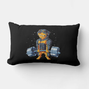 Rottweiler Weightlifting Funny Deadlift Men Fitnes Lumbar Pillow